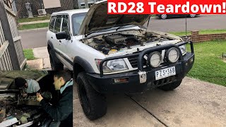 GU Patrol RD28t cylinder head removal assessing the damage [upl. by Ddej]