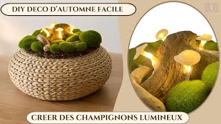 DIY DECO DAUTOMNE  CREER DES CHAMPIGNONS LUMINEUX [upl. by Anahir]