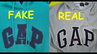 Real vs fake Gap hoodie How to spot fake gap shirts and sweatshirts and hoodies [upl. by Aiouqahs]