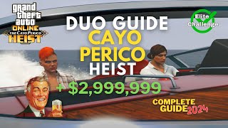 Cayo Perico Heist DUO Elite Challenge Full Stealth Guide GTA Online 2024 [upl. by Hsoj396]