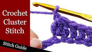 Crochet Cluster Stitch  Crochet Guru Stitch Guide [upl. by Eiznikam]