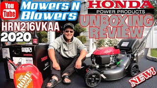 NEW HOME DEPOT 2020 HONDA HRN216VKA GCV170 ENGINE 21” SELF PROPELLED LAWN MOWER UNBOXING TEST REVIEW [upl. by Adallard13]