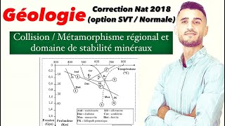 Géologie Correction National SVT 2018 session Normale option SVT collision et Métamorphisme [upl. by Atikram]