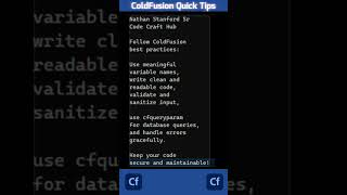 ColdFusion Quick Tips Best Practices [upl. by Ylrebmyk]