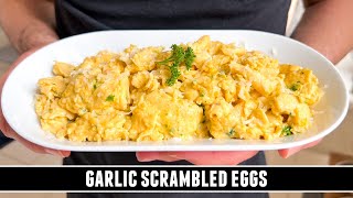 Spanish GARLIC Scrambled Eggs  How to Make the BEST Scrambled Eggs [upl. by Htidra]