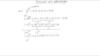 Matematik 1b och 1c Potenser och potenslagar [upl. by Healy]