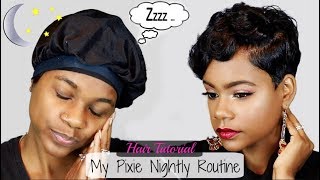 My Pixie Nightly Routine  Layered Pixie Cut Style  Relaxed Short Hair  Hair TutorialLeann DuBois [upl. by Suiratnauq]