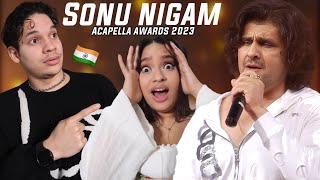 Indias Acapella King  Latinos React to Sonu Nigams Performer of Millennium Award Performance [upl. by Netsirt829]