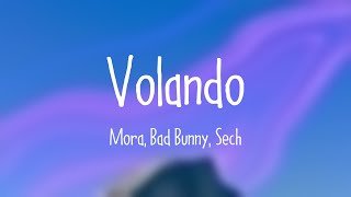 Volando  Mora Bad Bunny Sech Lyrics Video 🛸 [upl. by Assiral]