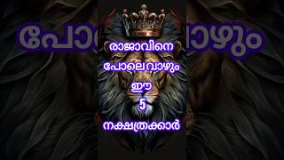 രാജാവിനെപ്പോലെ വാഴും ഈ അഞ്ചു നക്ഷത്രക്കാർ shortsfeed shorts astrology [upl. by Humfrey851]