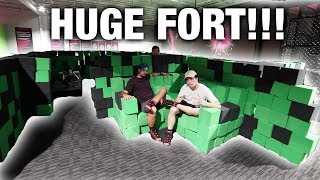 HUGE TRAMPOLINE PARK FORT CRAZY TRICKS INSIDE [upl. by Feer521]