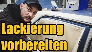 Fahrzeuglackierung richtig vorbereiten  Schleifen Abkleben  500SE W126 [upl. by Allenotna]