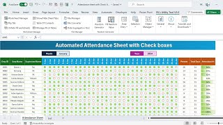 Monthly Attendance sheet in Excel with Check boxes  FREE Download [upl. by Asiel]