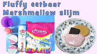 Eetbaar fluffy slijm van Marshmallows Zonder lijm borax wasmiddel of lensvloeistof Duh [upl. by Acinaj]