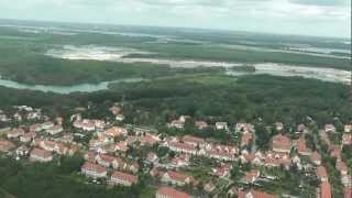 Hubschrauber Rundflug im Lausitzer Seenland um den Erikasee bei LautaLaubusch [upl. by Armelda]