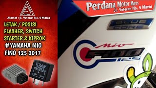 Letak  posisi kiprok switch starter flasher mio fino 125 fi 2017 [upl. by Oivaf]