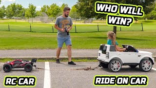 RC CAR vs Ride on TOY CAR Tug a war [upl. by Rachel]