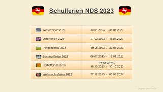 Schulferien NDS 2023 [upl. by Mettah]