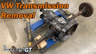 VW Beetle Swing Axle Transmission Removal  ep3 Autodynamics Deserter GT Dune Buggy [upl. by Yxor]