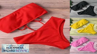 2024 New Bikini High Waist Strapless Sexy Bikini Women Swimwear Women Review [upl. by Weisler525]