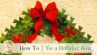 How to Tie a Christmas Bow  a Shabby Fabrics DIY Craft Tutorial [upl. by Anneis]