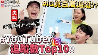 【小吳 】跌破眼鏡‼️『YouTuber IG追蹤排行Top10🔥』50萬追蹤才XX名？男女的榜首是？ [upl. by Sherburne916]