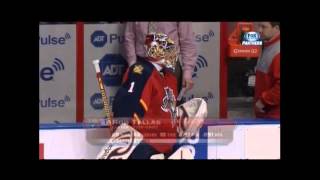 3313 Florida Panthers suit up goaltending coach Robb Tallas as backup [upl. by Imis]