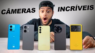 TOP 5 Celulares BARATOS com CÂMERAS INCRÍVEIS e que RODA TUDO 2024 [upl. by Moina]