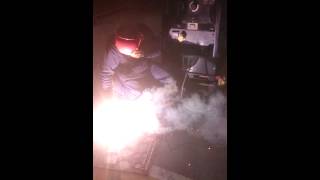 Arc Welding Test with Miller Big Blue 500X Diesel Welding Generator [upl. by Tacita]