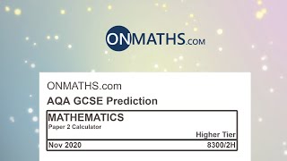 2020 November AQA Higher Paper 2 Maths GCSE Predicted Paper Non Calculator Exam 83002H Nov 2020 [upl. by Florette421]