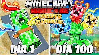 SOBREVIVÍ 100 DÍAS como un CREEPER ELEMENTAL en MINECRAFT HARDCORE [upl. by Naes]