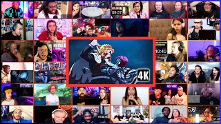 🔥🔥50 Reactors Rengoku Vs Akaza Full Fight Mega Reaction Mashup  Demon Slayer Mugen Train Reaction [upl. by Atinot]