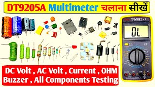 Digital Multimeter चलाना सीखें  Use DT9205A Unity Multimeter AcDc Volt Ampere Current Ohm Testing [upl. by Johnath]