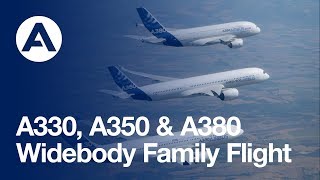 Airbus widebody family flight with the A350 XWB A380 and A330 [upl. by Enyawal]