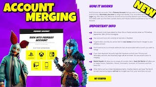 NEW ACCOUNT MERGING FEATURE  How to Merge Accounts TUTORIAL in Fortnite [upl. by Rialc]