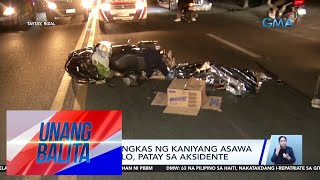 Ginang na angkas ng kaniyang asawa sa motorsiklo patay sa aksidente  UB [upl. by Ellennahs]