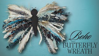 Easy Boho Butterfly Wreath Tutorial  Boho Decor  Boho Home Decor [upl. by Vivi]