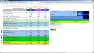 Kostenvergleichsrechnung  Beispiel mit 3 PKWs  kritische Mengen  statische Investitionsrechnung [upl. by Tinor578]