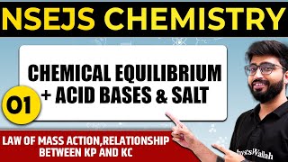 CHEMICAL EQUILIBRIUM  ACIDS BASES 01  Law of mass action  Important Concept NSEJS Chemistry [upl. by Ozen]