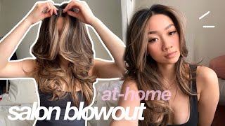 AT HOME SALON BLOWOUT TUTORIAL  haircare routine products I use everyday  Colleen Ho [upl. by Swetlana679]