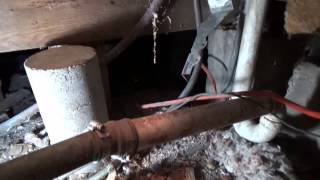 Replacing bathroom floor joist and look at some bad foundation work [upl. by Louie]