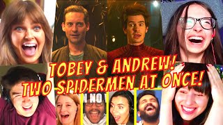 REACTORS JAW DROPPED at TOBEY amp ANDREW TWO SPIDERMEN SCENE  SPIDER MAN NO WAY HOME MOVIE REACTIONS [upl. by Gaidano]