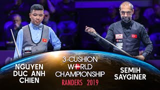 3Cushion World Championship Randers 2019  Semih Sayginer vs Nguyen Duc Anh Chien [upl. by Mahala323]