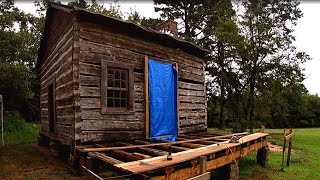 Building the Porch James Thomas Gilliam Log Cabin Pt 2 [upl. by Anabella]