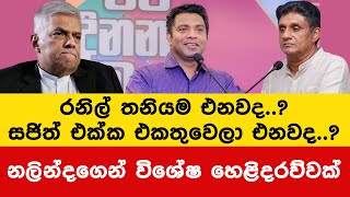 රනිල් තනියම එනවද සජිත් එක්ක එකතුවෙලා එනවද  Dr Nalinda Jayatissa [upl. by Marte249]