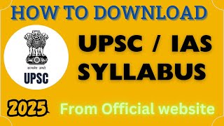 Upsc ka syllabus kaise download kare  How to Download upsc syllabus [upl. by Altman]