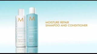 How To Moroccanoil Moisture Repair Shampoo and Conditioner [upl. by Ahseihs]