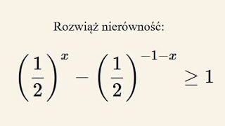 Nierówność wykładnicza  metoda algebraiczna i graficzna [upl. by Ruddie]