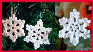 Cómo hacer Copo de Nieve a Crochet  crochet snowflake [upl. by Otokam190]