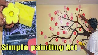 painting wall art Ideas easy DIY flowers [upl. by Kitti134]